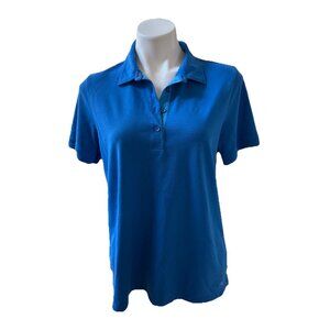 Tommy Bahama Size XL Women’s Island Zone Polo Shirt Blue Pima Cotton *T3